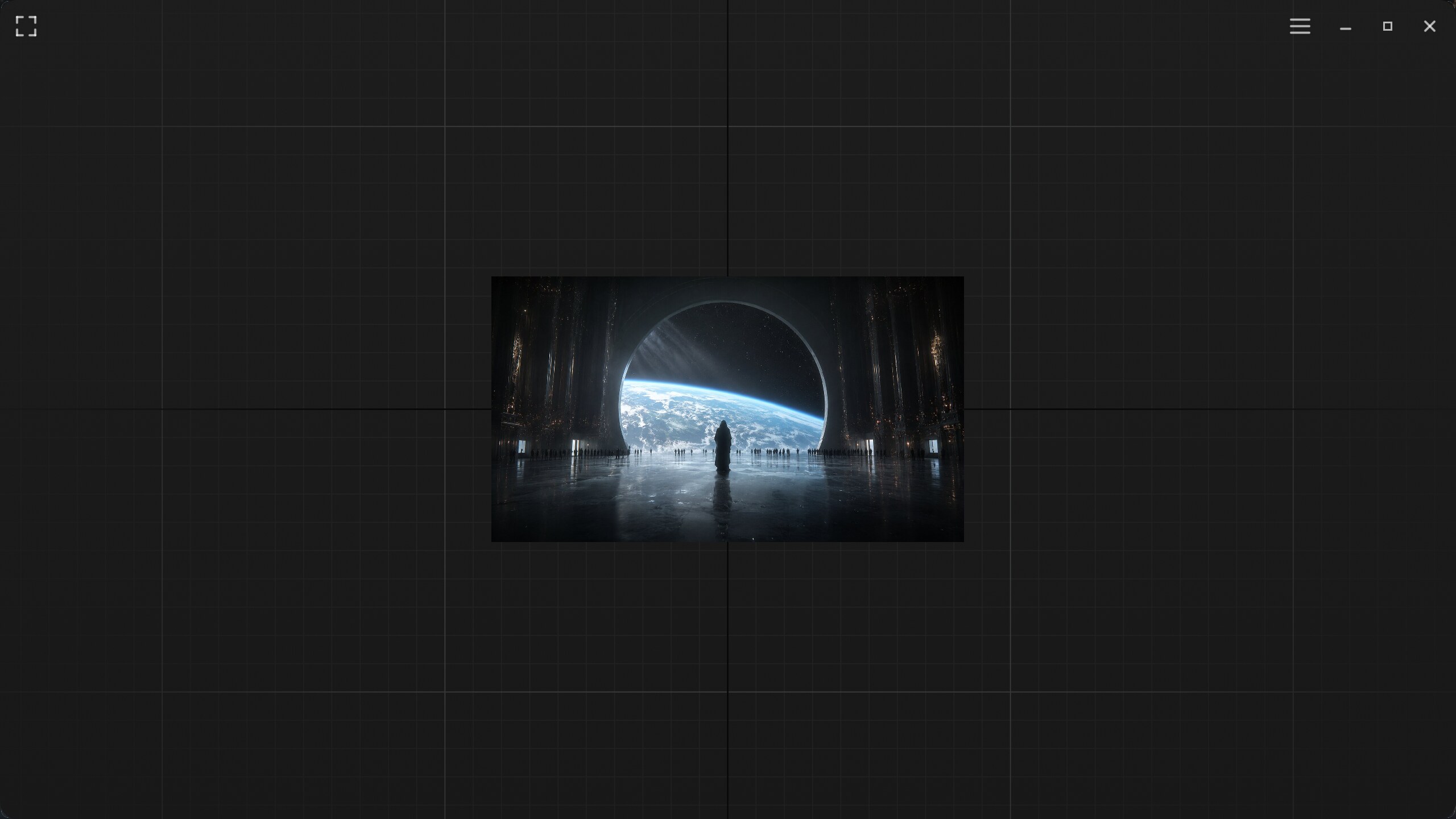 OA Viewer centering the Space Cathedral image on its navigable grid canvas